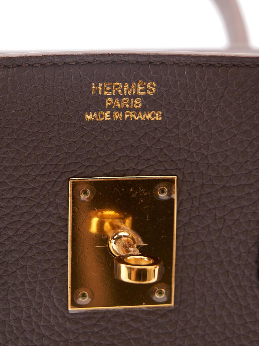 Pre-Loved Hermès Women's Etain Togo Leather Birkin Bag 35 with Gold Hardware 1