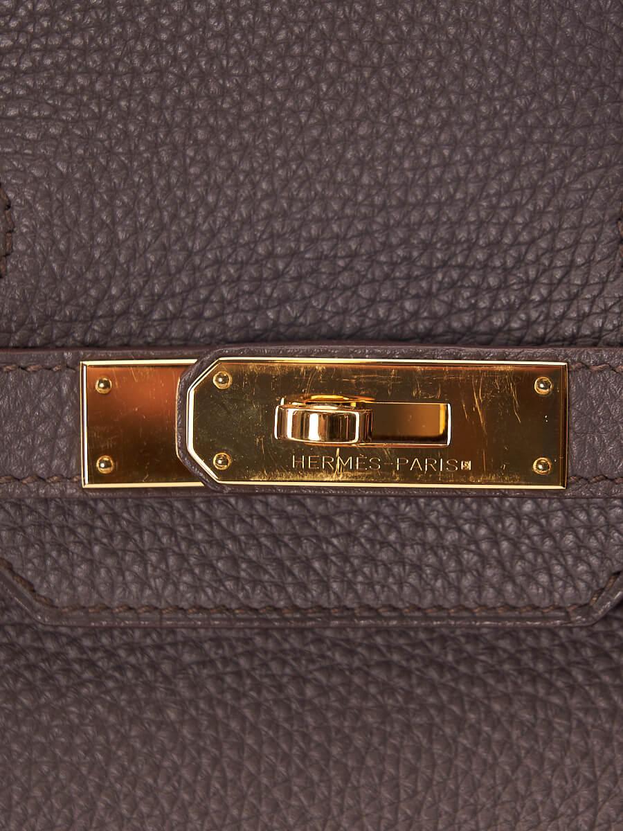 Pre-Loved Hermès Women's Etain Togo Leather Birkin Bag 35 with Gold Hardware 2