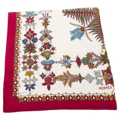 Écharpe en soie multicolore de style festif pour femmes Hermès, prélavée