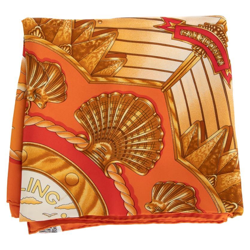 Pré-aimé Hermès Foulard en soie pour femme avec boussole nautique orange par J. Metz