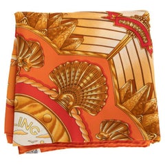 Pré-aimé Hermès Foulard en soie pour femme avec boussole nautique orange par J. Metz