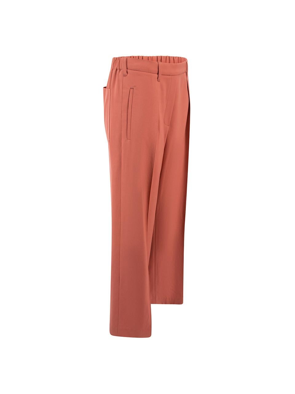 CONDITION is Very good. Hardly any visible wear to trousers is evident on this used Hermès designer resale item. Details Pink Wool Wide leg trousers High waisted Elasticated back waistband Front side pockets 1x Back patch pocket Belt hoops Made in