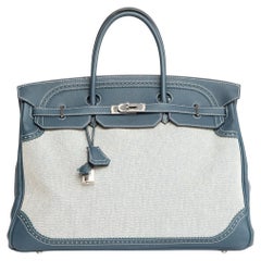 Vorgeliebte Hermès Damen *Rare Birkin 40 Canvas und Kalbsleder Tasche