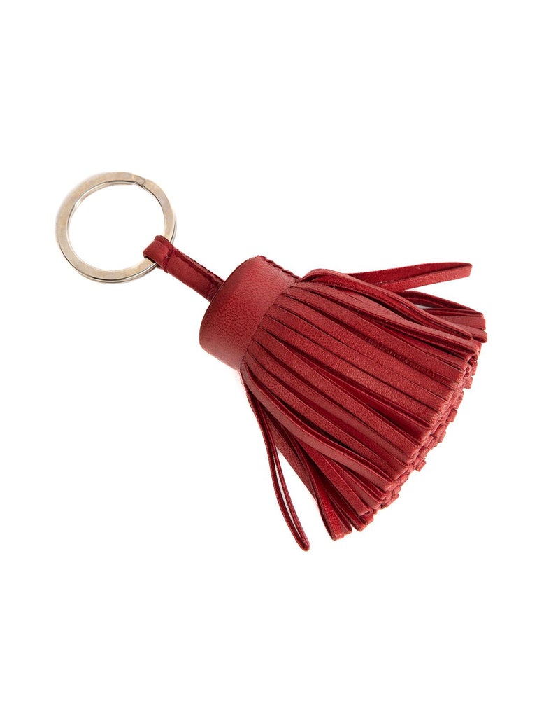 PreLoved Hermès Women's Red Tassel Keychain For Sale at 1stDibs