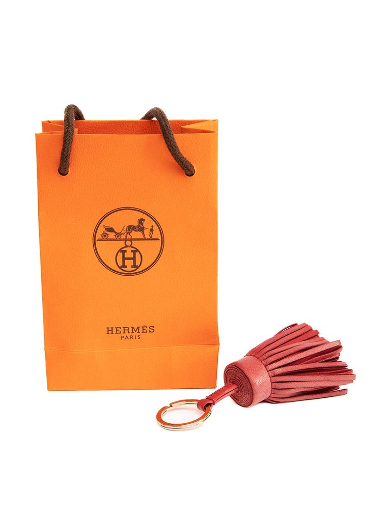 PreLoved Hermès Women's Red Tassel Keychain For Sale at 1stDibs