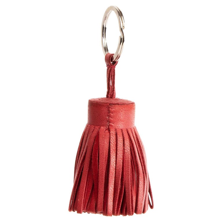 PreLoved Hermès Women's Red Tassel Keychain For Sale at 1stDibs