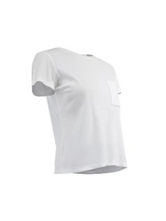 Pre-Loved Hermès Women's White Embroidered Pocket Crewneck T-Shirt