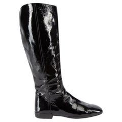 Pre-Loved Hogan Women''s Schwarze kniehohe Lacklederstiefel