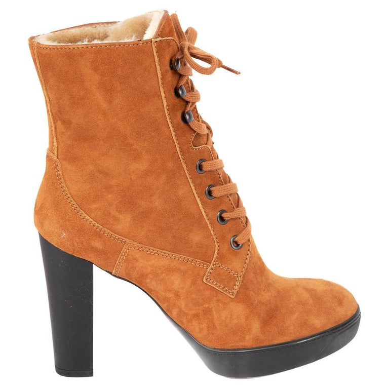 heeled suede boots
