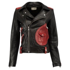 Pre-Loved Iro Women's Black and Red Leather Jacket