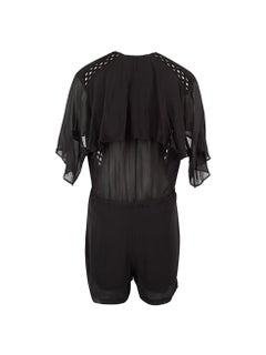 Playsuit da donna Iro nero tagliato e avvolto in pizzo, usato.