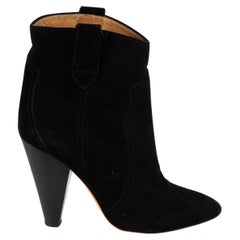 Used Pre-Loved Isabel Marant Étoile Women's Black Suede Heeled Ankle Boots