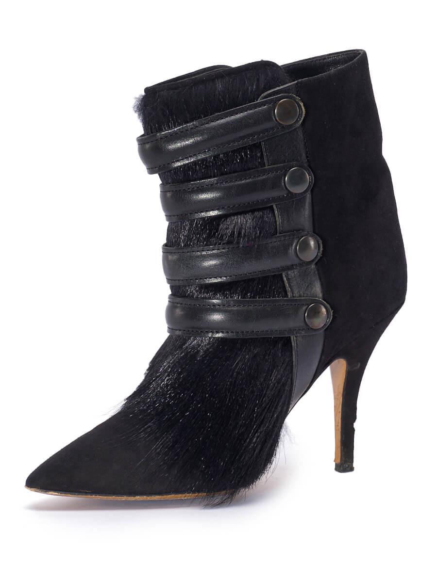 Taille - 39 EU Couleur - Noir Tissu - Poil de poney et daim État - Bon, talon abîmé Bottes de cheville Tacy en daim noir Isabel Marant pour femme, non utilisées
