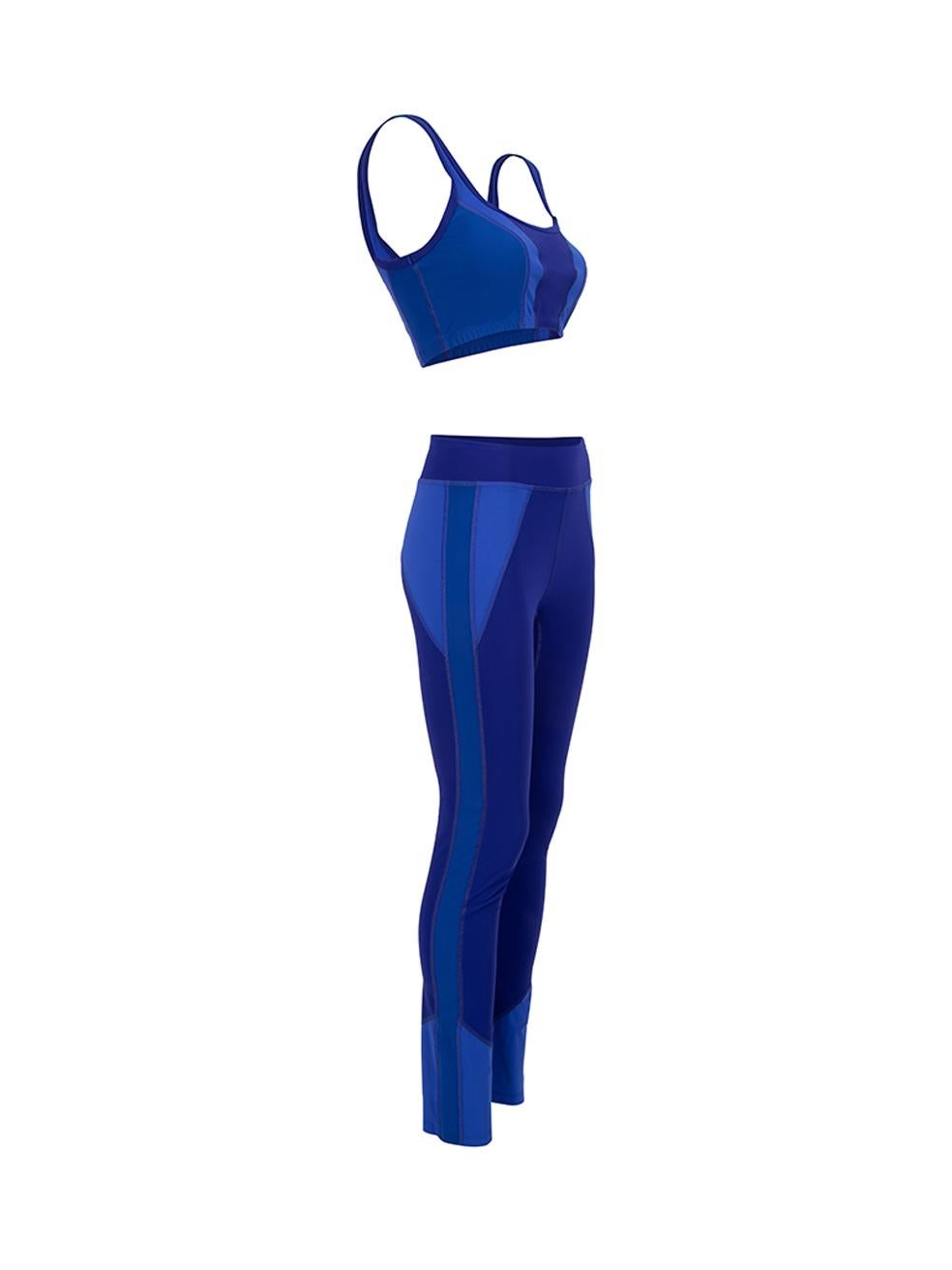 CONDITION is Very good. Minimal wear to set is evident. Minimal pilling around some of the seams on this used Isabel Marant designer resale item. Details Blue Synthetic Contrast tonal panel design Sports bra Elasticated bust band Stretchy leggings