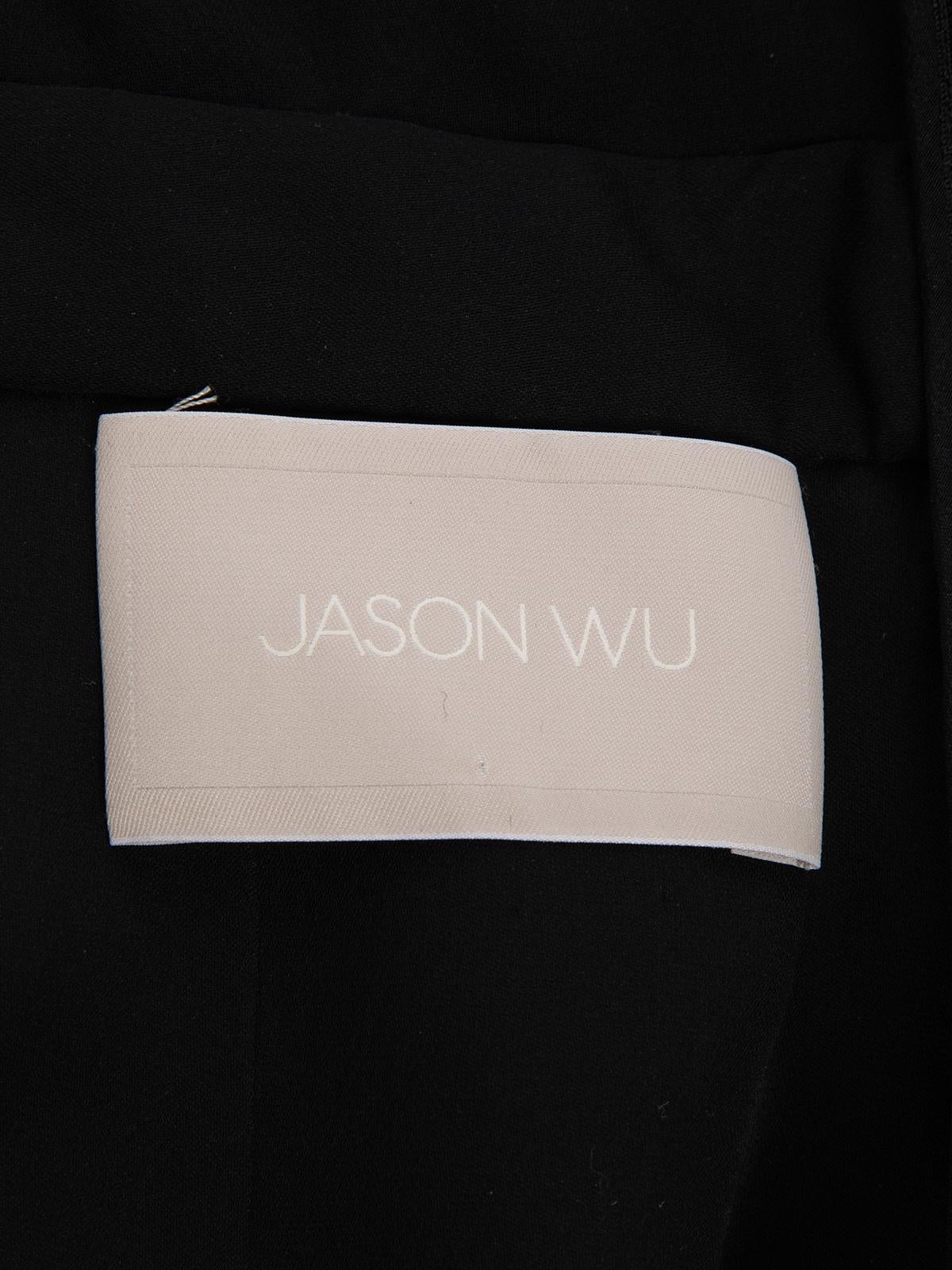 Pre-Loved Jason Wu Women's Black Polka Dot Silk Peplum Dress 2