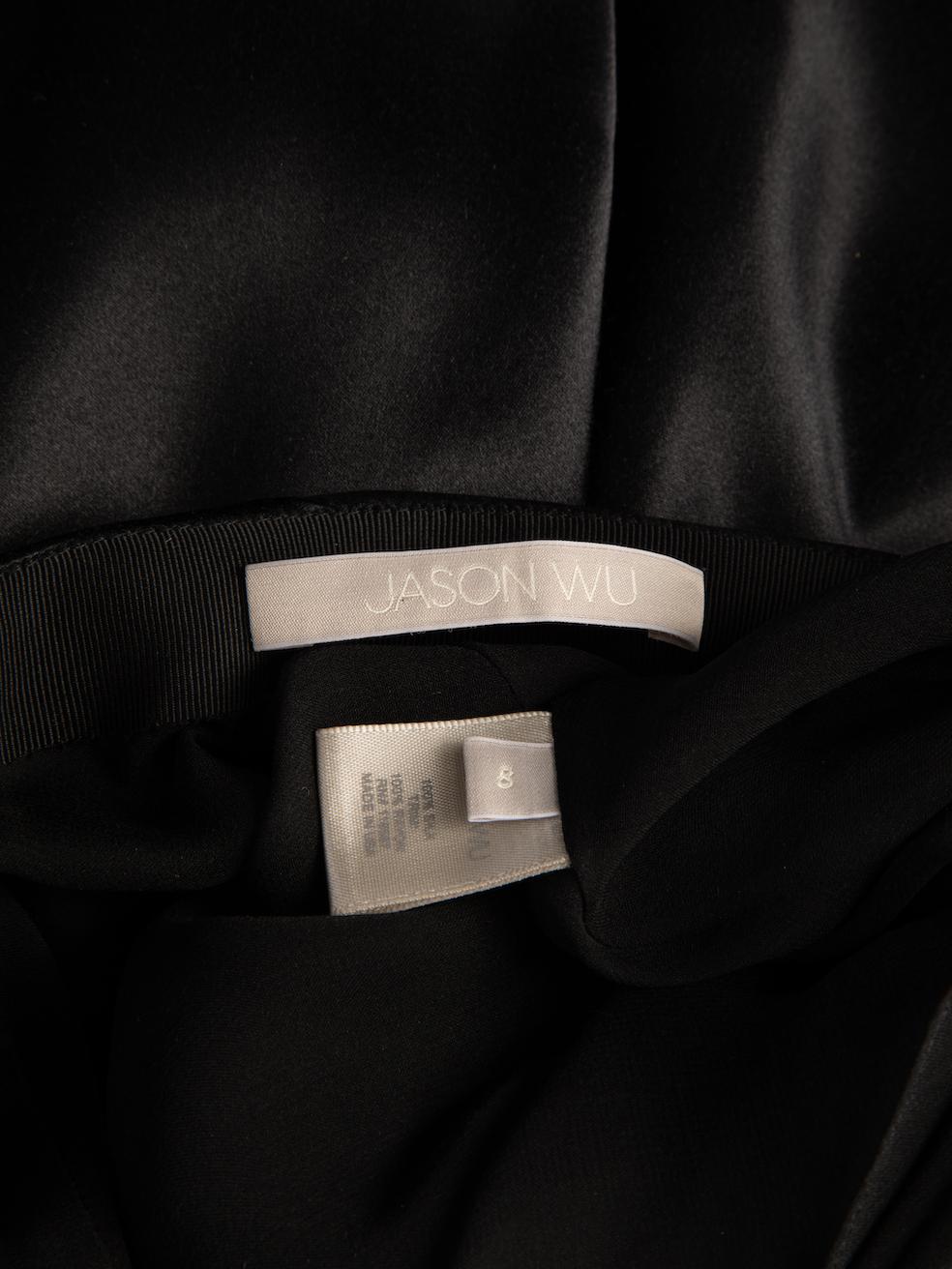 Pre-Loved Jason Wu Women's Black Silk Draped Midi Skirt 1