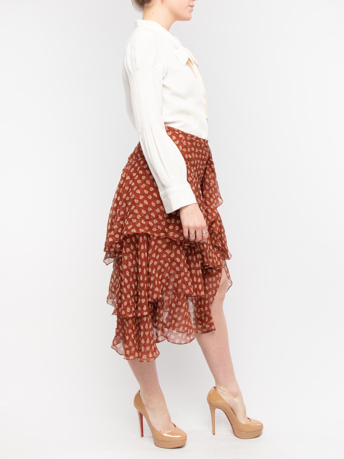 Pre-Loved Jason Wu Women's Polka Dot Silk Ruffle Skirt In Good Condition In London, GB