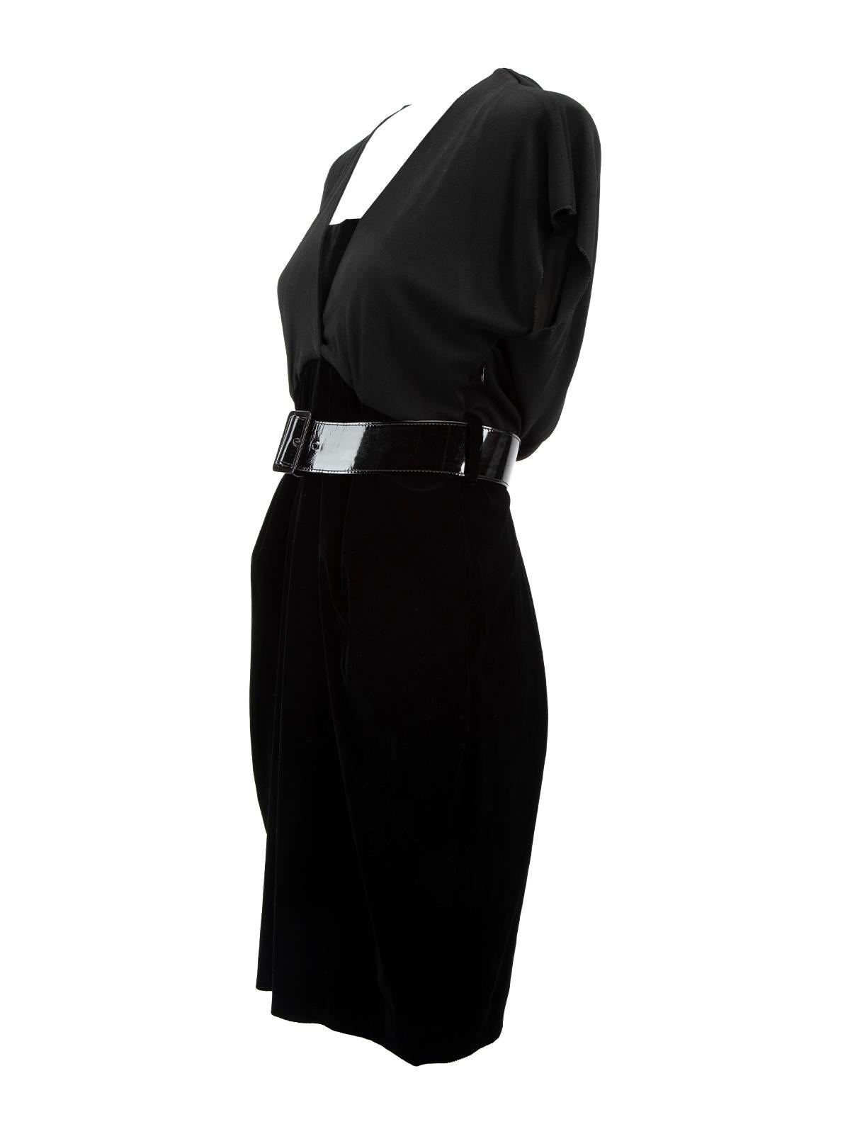 Pre-Loved Jean Paul Gaultier Women's Black Velvet Dress with Leather Harness 1