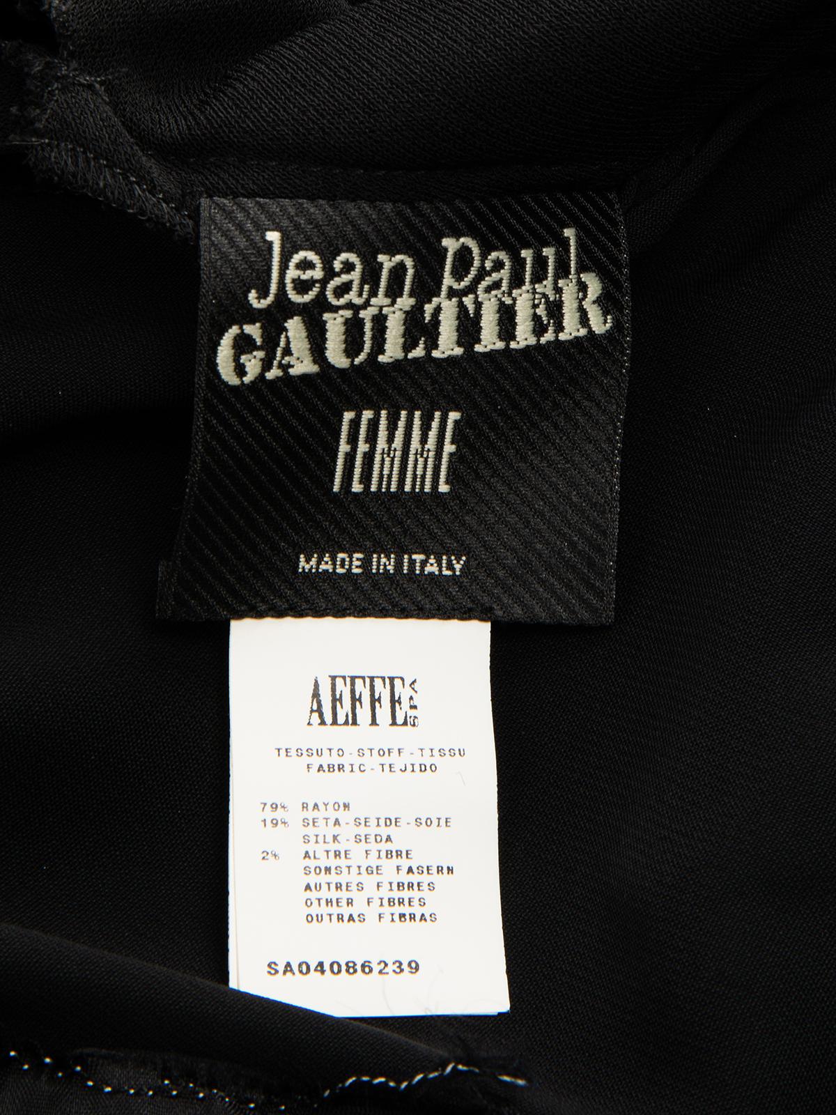 Pre-Loved Jean Paul Gaultier Women's Black Velvet Dress with Leather Harness 2