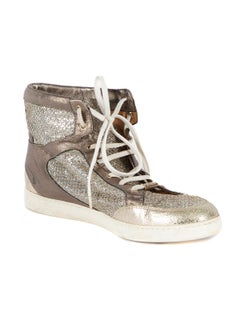Pre-Loved Jimmy Choo Women's Silver Glitter Sneakers