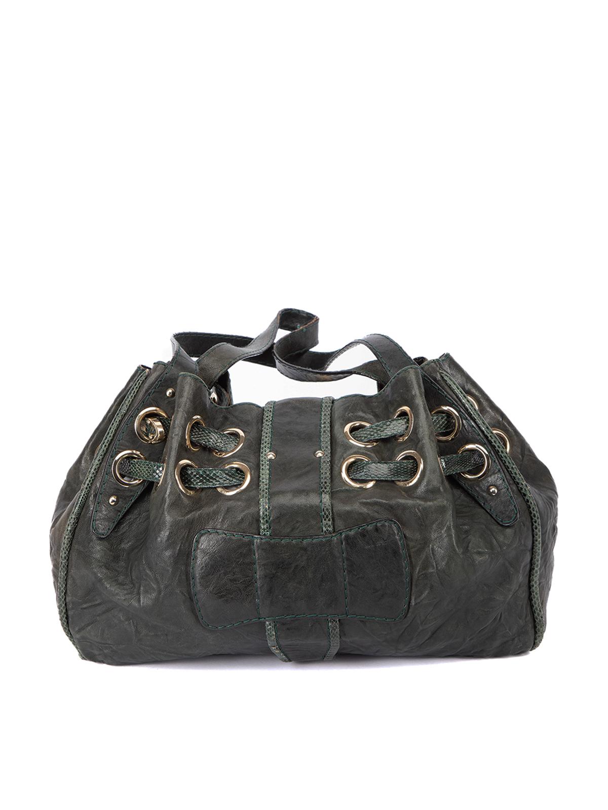 dark green shoulder bag