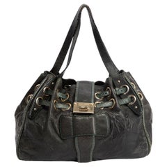 Loved Jimmy Choo Women''s Vintage Dunkelgrüne Ramona Umhängetasche aus Leder