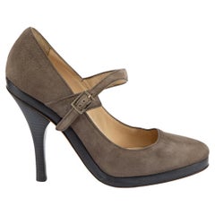 Pre-Loved Jimmy Choo Women's Vintage Grey Suede Mary Jane Pumps