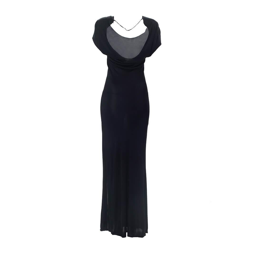 Vestito aderente da donna Jitrois, nero, in viscosa, con schienale aperto, usato. In condizioni buone a London, GB