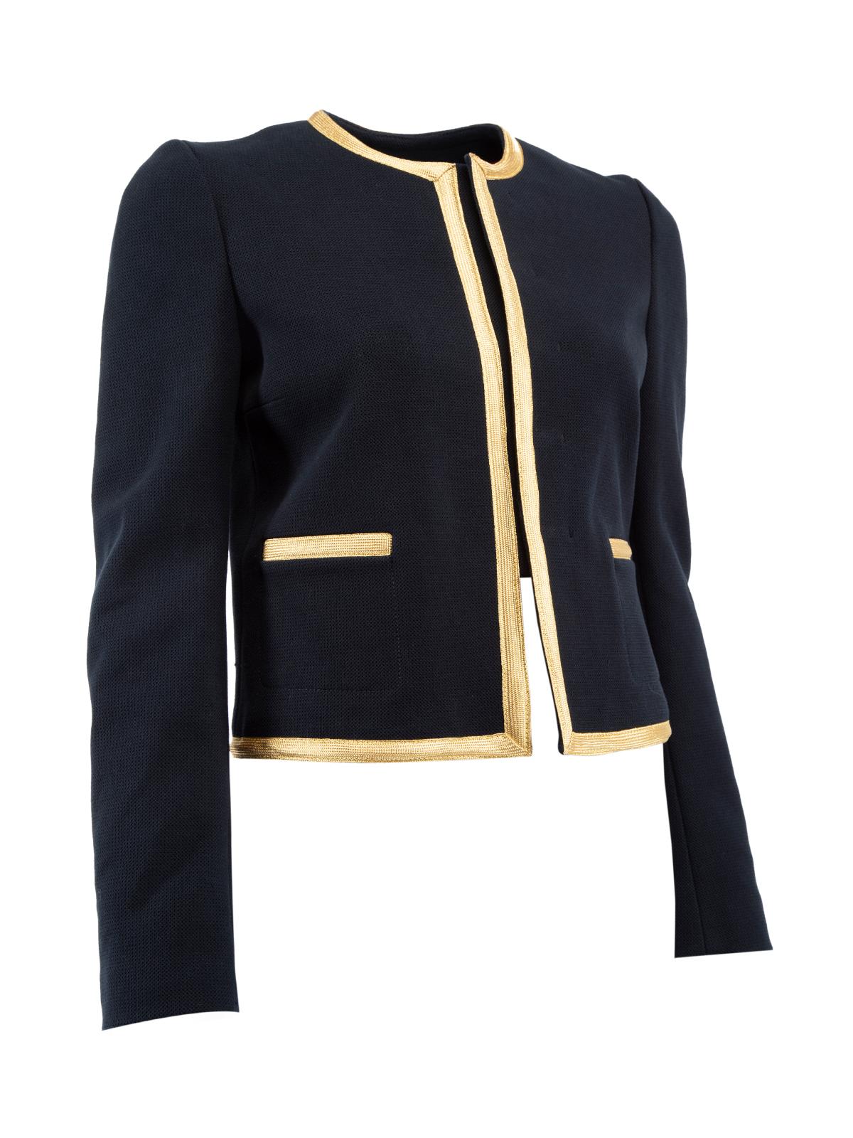 CONDITION is Very good. Hardly any visible wear to jacket is evident on this used Joseph designer resale item. Details Navy Cotton Smart fit False pockets on front Press stud fastening Round neck Made in POLAND Composition 97% COTTON, 3% ELASTANE