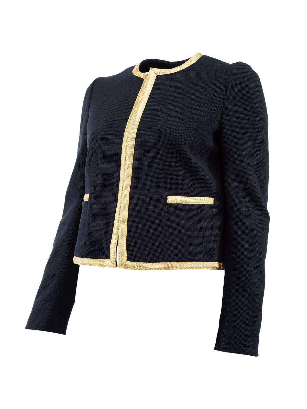 Pre-Loved Joseph Women's Boxy Jacket with Gold Trim In Excellent Condition In London, GB