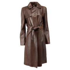 Pre-Loved Joseph Women's Brown Leather Belted Trench Coat