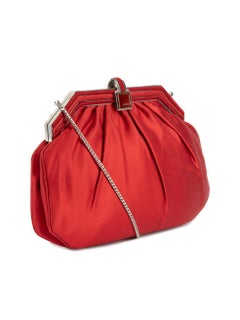 Pre-Loved Judith Leiber Women's Red Satin Clutch Bag