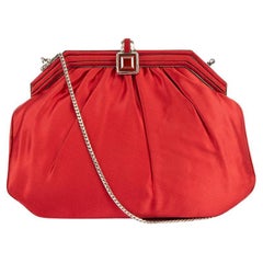 Pre-Loved Judith Leiber Women's Red Satin Clutch Bag