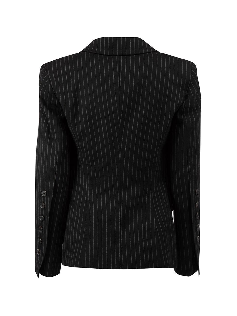 Pre-Loved Kaufmanfranco Women's Black Wool Pinstriped Blazer In Excellent Condition In London, GB