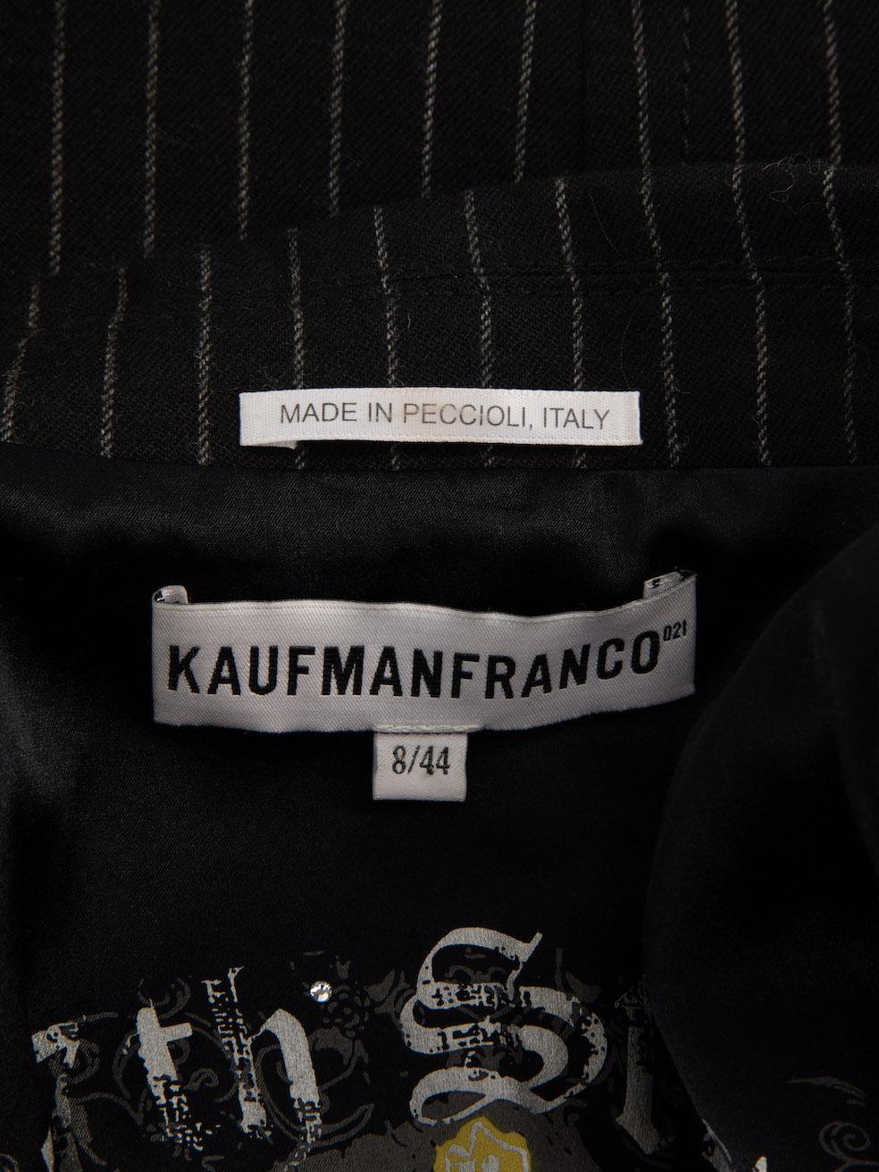Pre-Loved Kaufmanfranco Women's Black Wool Pinstriped Blazer 1