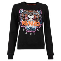 Pre-Loved Kenzo Women's Black Tiger Logo Crew Neck Sweater For