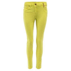 Pre-Loved Kenzo Women's Neon Yellow Skinny Jeans