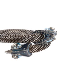 Bracelet jonc fantaisie Lanvin « Oiseaux bleus » avec bijoux pour femmes