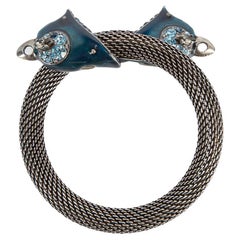 Bracelet jonc fantaisie Lanvin « Oiseaux bleus » avec bijoux pour femmes
