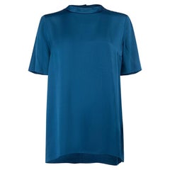 Pre-Loved Lanvin Women's Blue Short Sleeve Round Neck Blouse