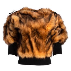 Pre-Loved Lanvin Women's Brown Fur &amp; Knit Crop Jacket