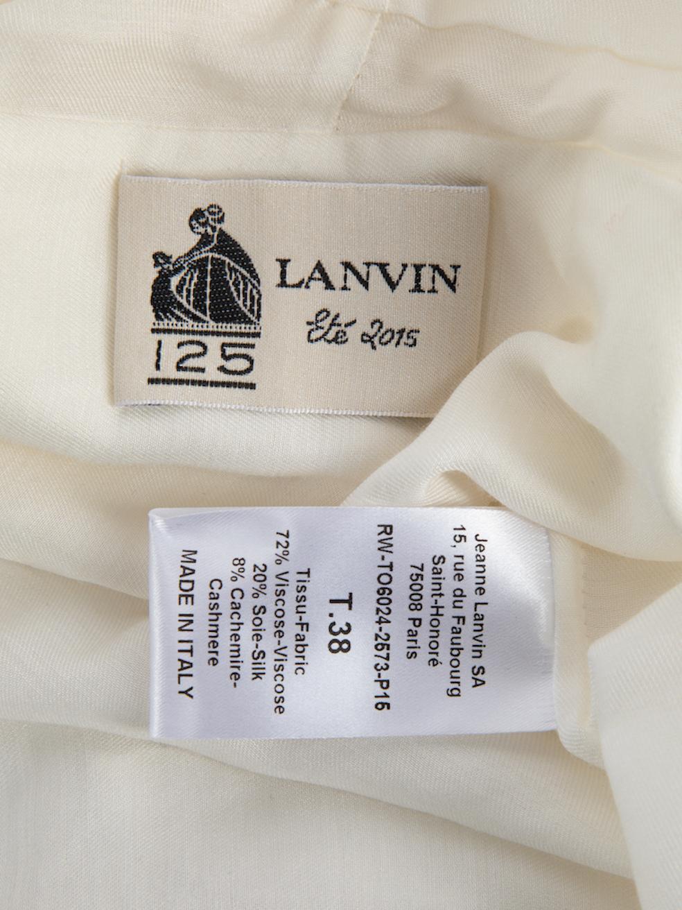 Pre-Loved Lanvin Women's Cream Lightweight Short Sleeve Blouse 1