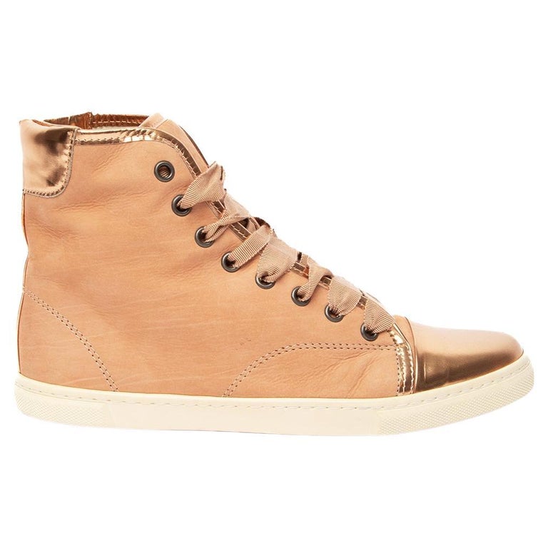 Pre-Loved Lanvin Women's High Top Suede Trainers For Sale at 1stDibs