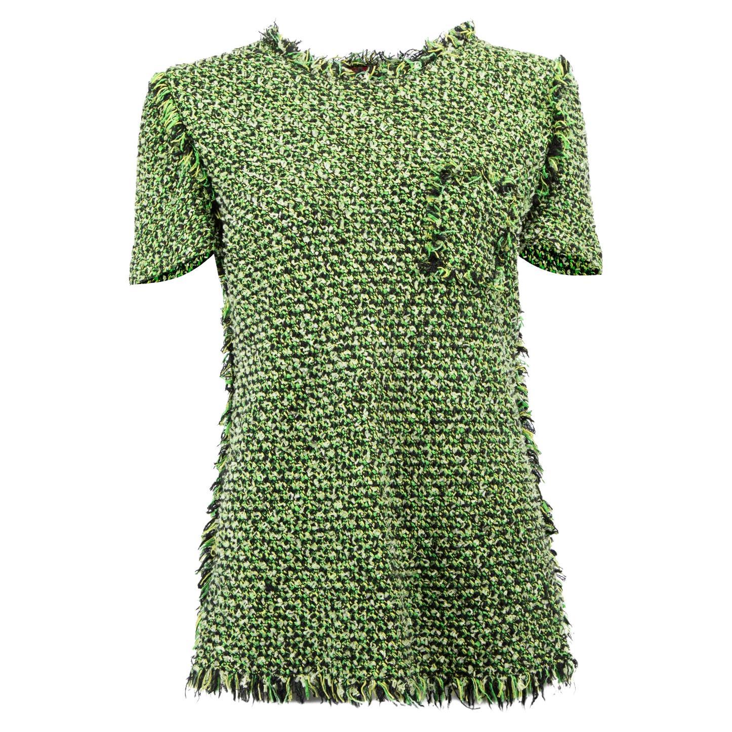 Pre-Loved Lanvin Women
s Tweed Frill Top