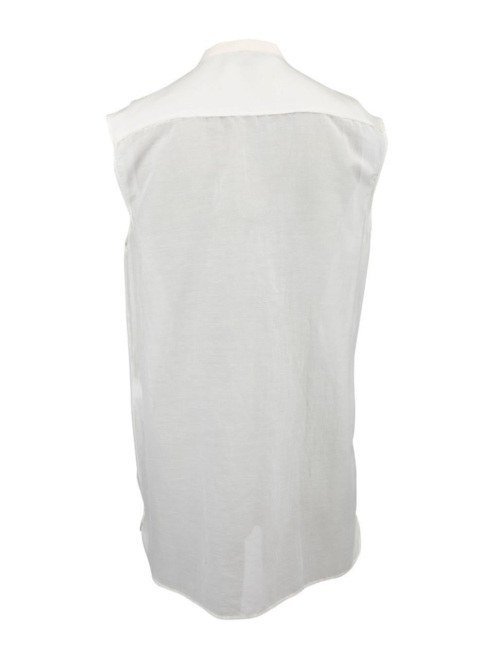 Pre-Loved Lanvin Women's White Sleeveless Button Up Blouse In Excellent Condition In London, GB