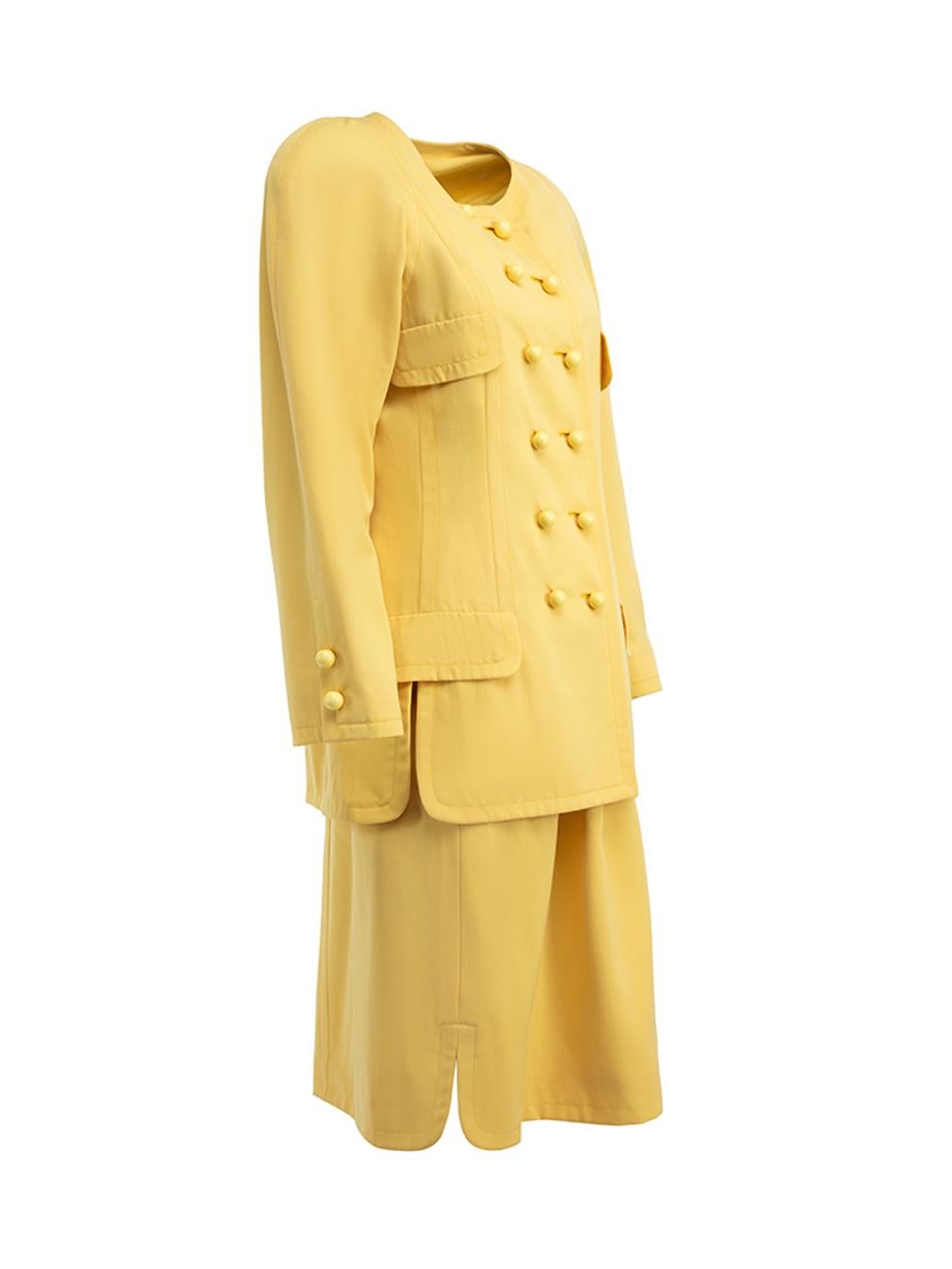 Pre-Loved Le Dix Balenciaga Women's Vintage Yellow Jacket and Skirt Set In Excellent Condition In London, GB