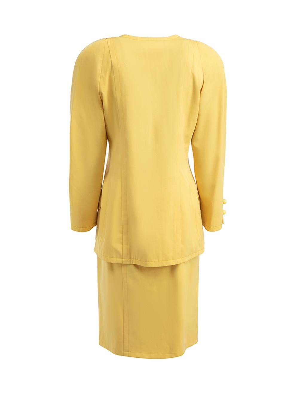Pre-Loved Le Dix Balenciaga Women's Vintage Yellow Jacket and Skirt Set 1