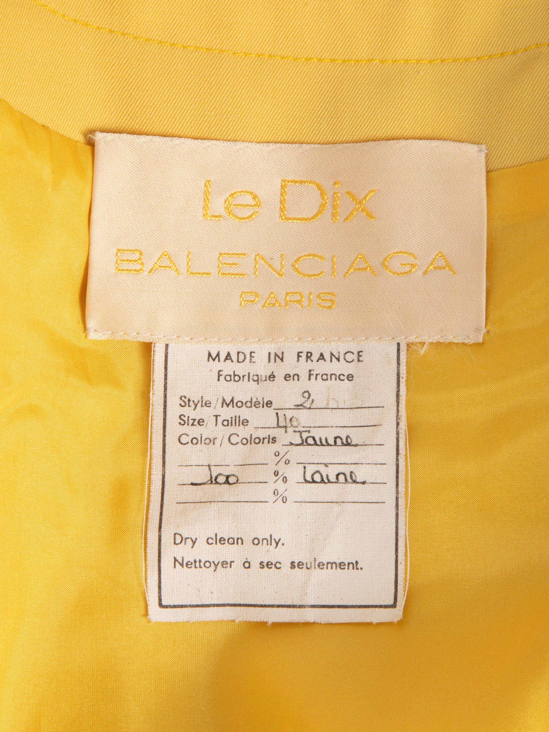 Pre-Loved Le Dix Balenciaga Women's Vintage Yellow Jacket and Skirt Set 2