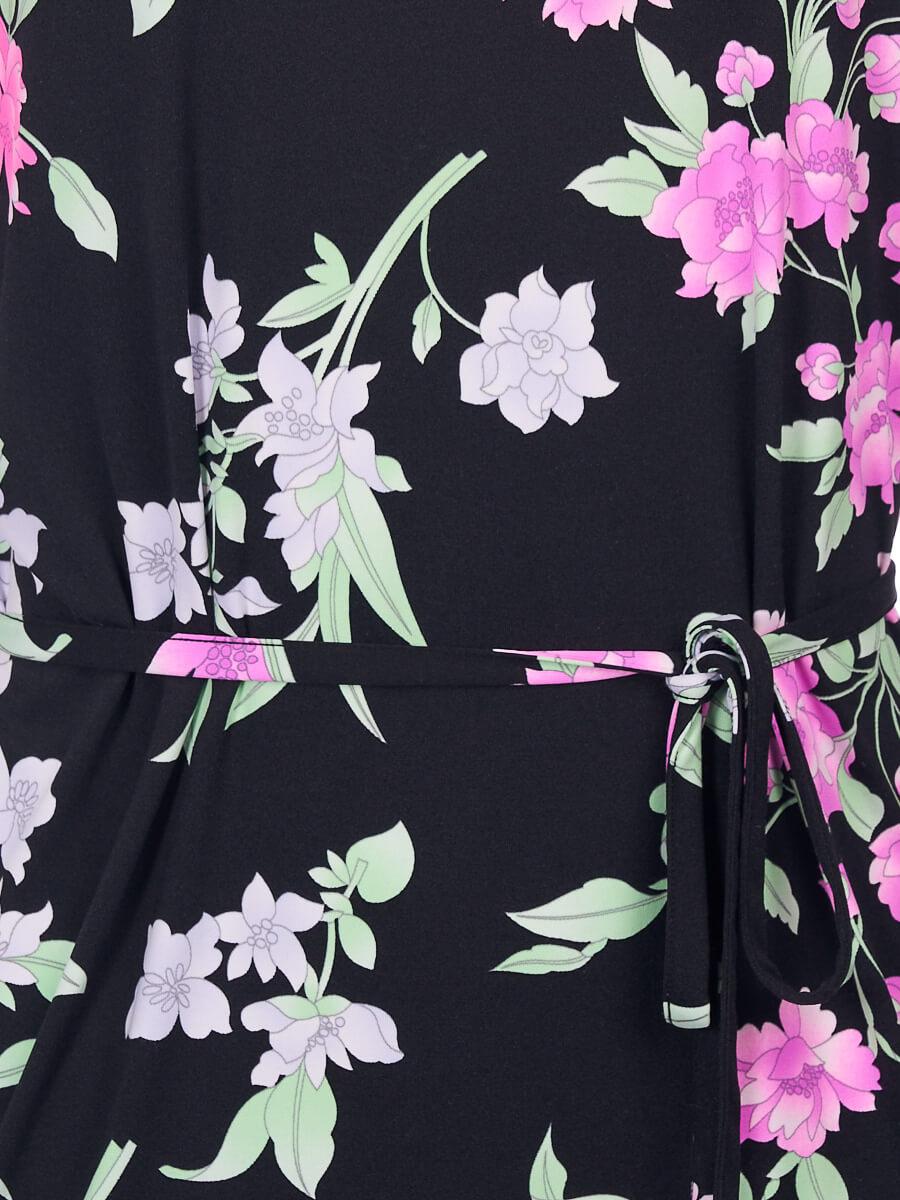 Pre-Loved Leonard Women's Black Floral Polyamide Midi Dress 4