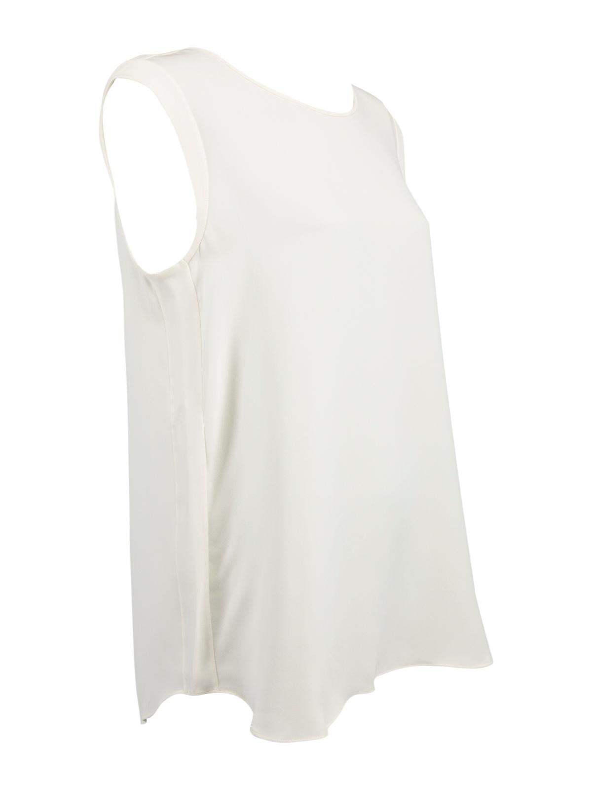CONDITION is Very good. Hardly any visible wear to blouse is evident on this used Loro Piana designer resale item. Details White Silk Sleeveless Loose fit Round neck Slip on fastening Made in Italy Composition 100% Silk Care instructions: